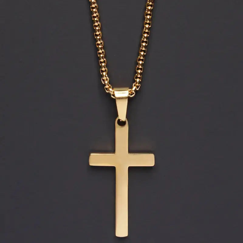 Classic Cross Men’s Necklace – Stylish Stainless Steel Pendant
