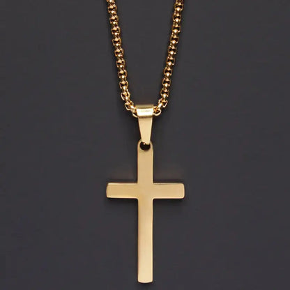 Classic Cross Men’s Necklace – Stylish Stainless Steel Pendant