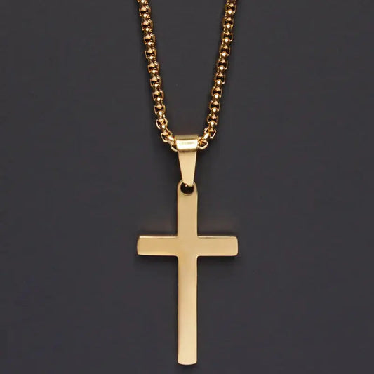 Classic Cross Men’s Necklace – Stylish Stainless Steel Pendant