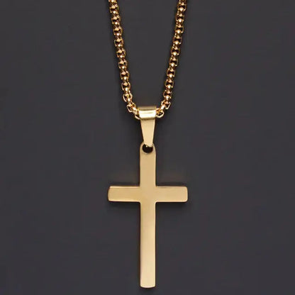 Classic Cross Men’s Necklace – Stylish Stainless Steel Pendant