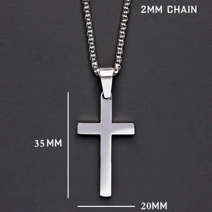 Classic Cross Men’s Necklace – Stylish Stainless Steel Pendant