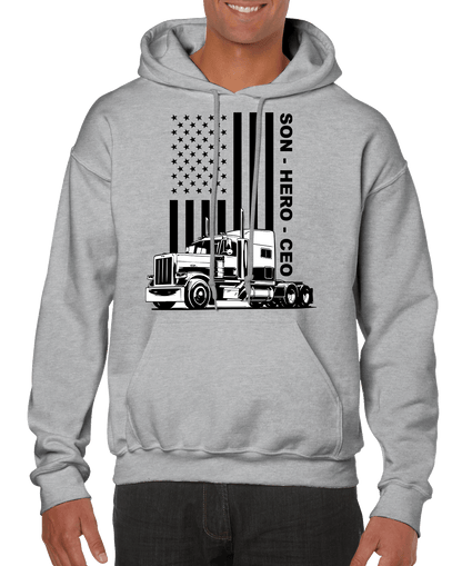 USA Trucker, Son, Hero, CEO Men’s Hoodie