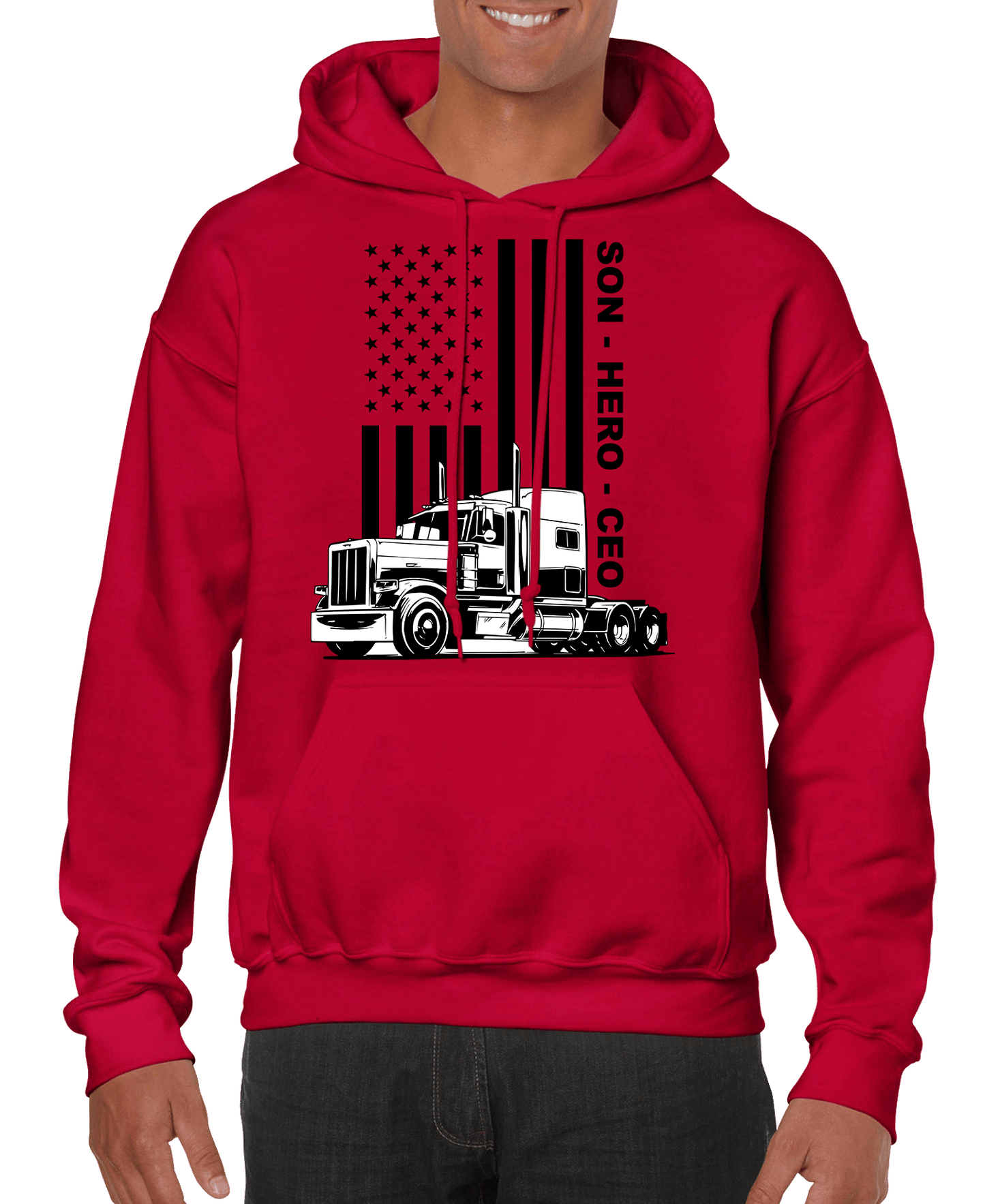 USA Trucker, Son, Hero, CEO Men’s Hoodie