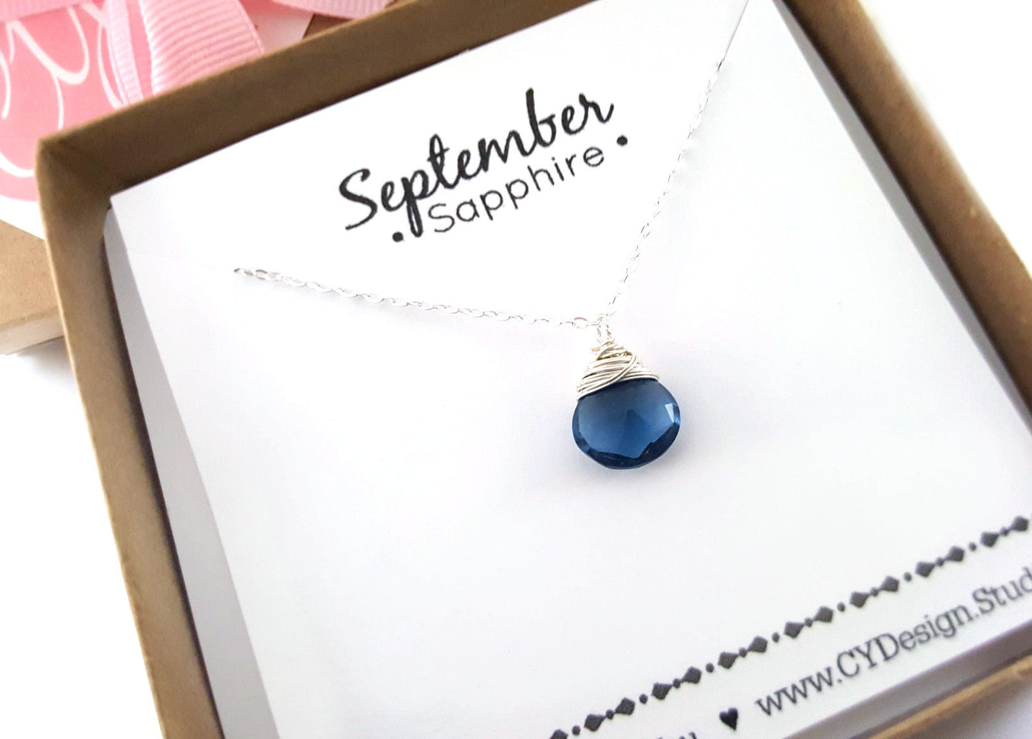 September Birthstone - Sterling Silver Necklace