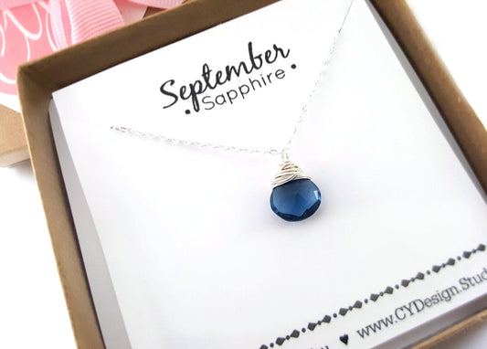 September Birthstone - Sterling Silver Necklace