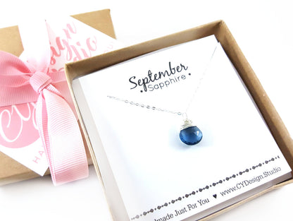 September Birthstone - Sterling Silver Necklace