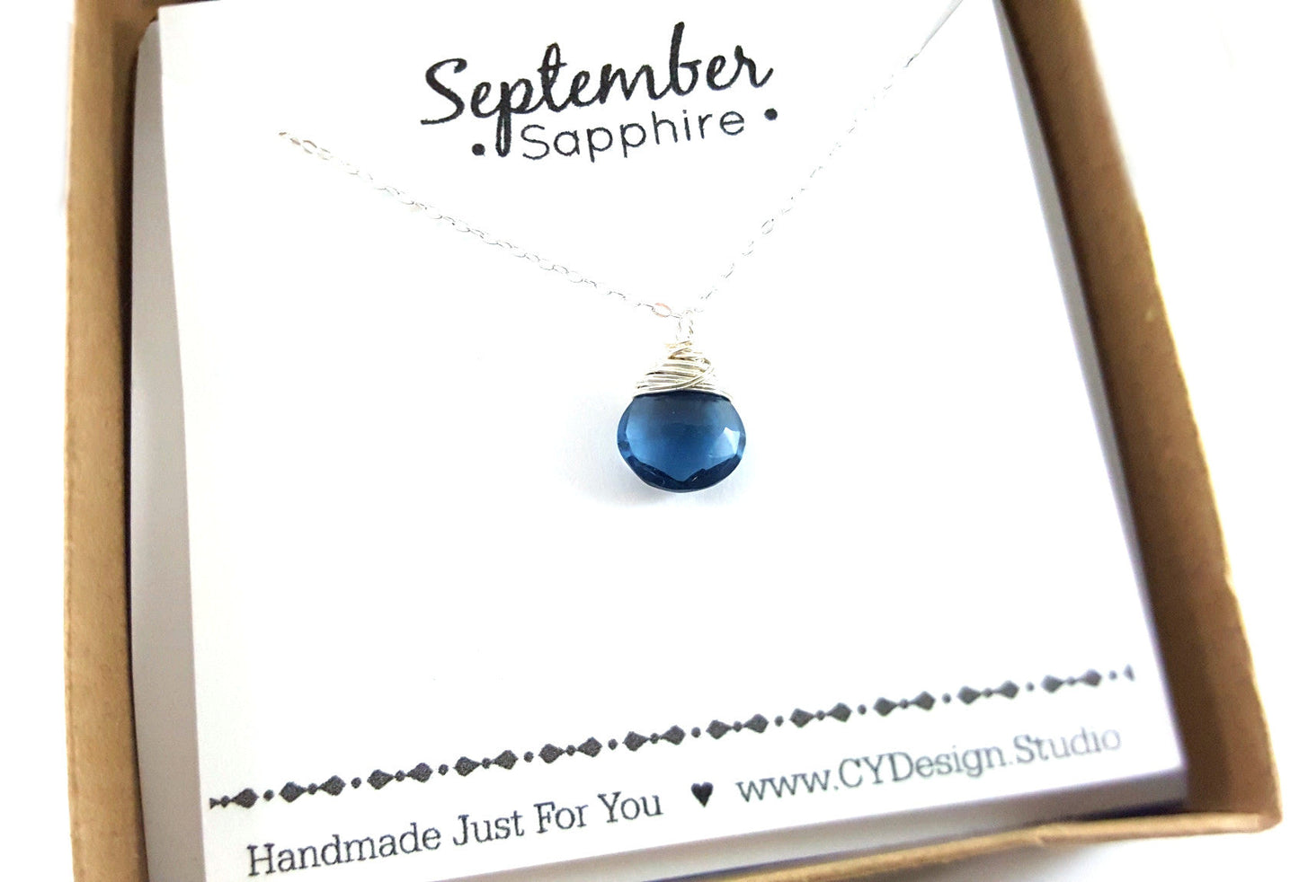 September Birthstone - Sterling Silver Necklace